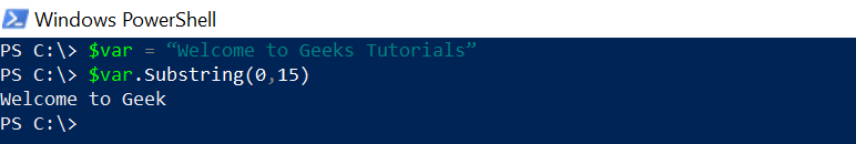 substring in PowerShell