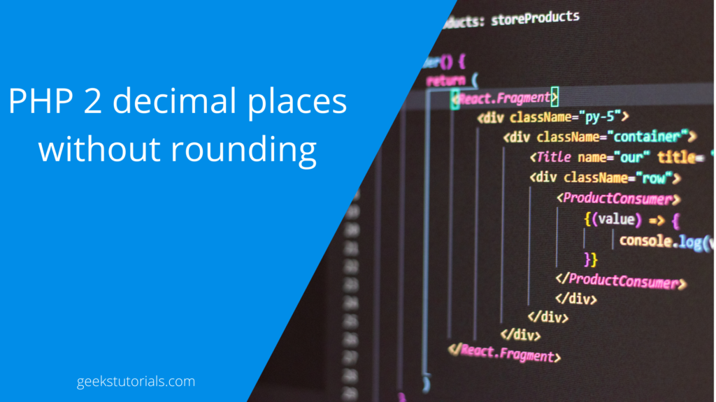 PHP 2 decimal places without rounding