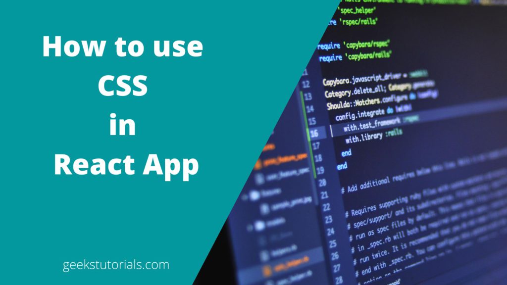 How to use CSS in react App