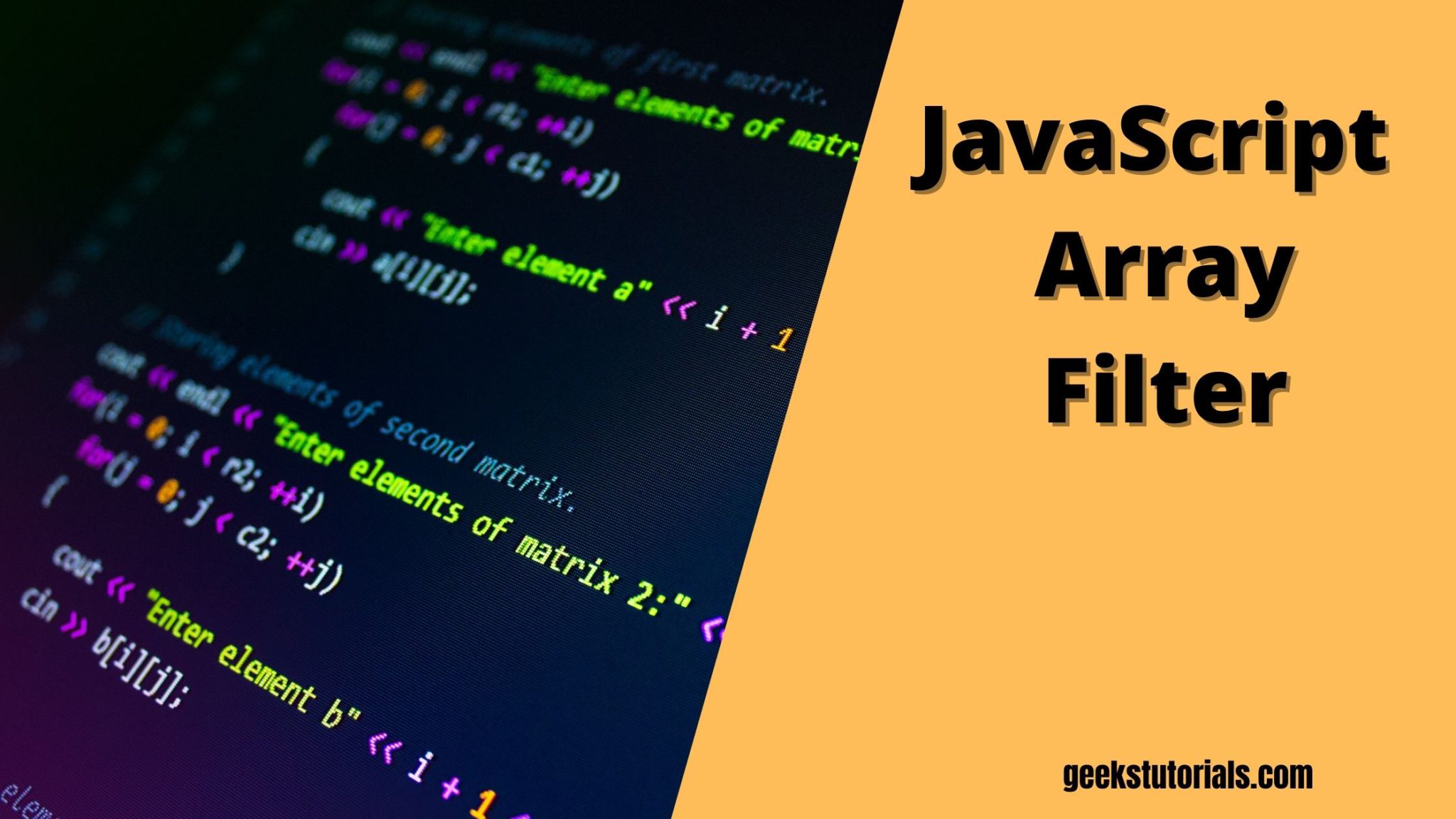 JavaScript Array Filter Method Geekstutorials