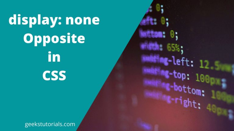 Html Opposite Of Display None